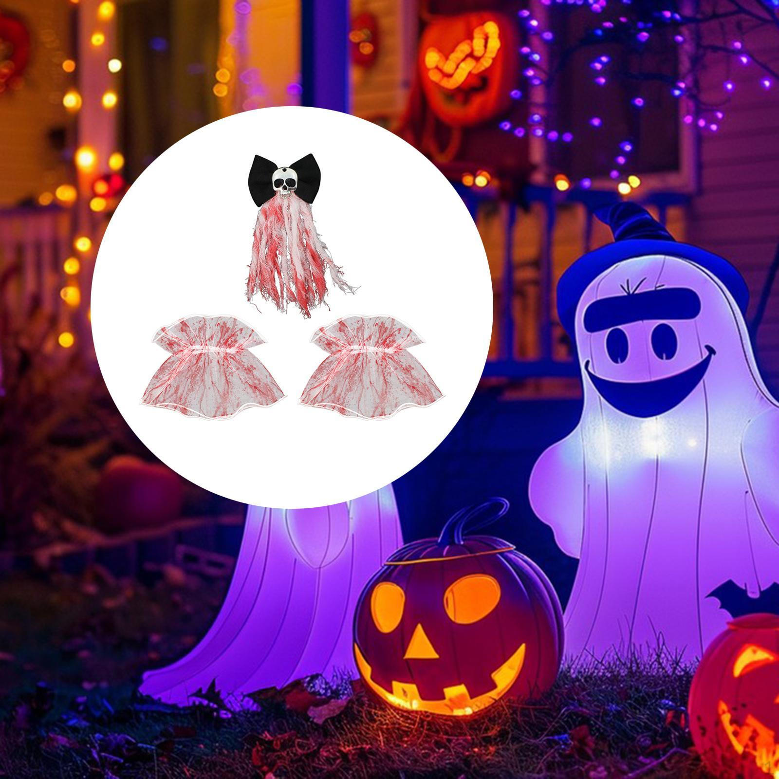 

Halloween Hair Bow Clip Cosplay Headwear with Wrist Cuffs Decor Novelty Costume Prop Photo for