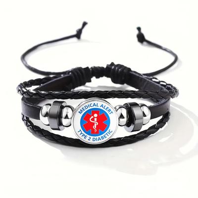 Lékařský výstražný náramek pro ženy, nastavitelný náramek sportovního ID Personalizovaný lékařský poplachový náramek