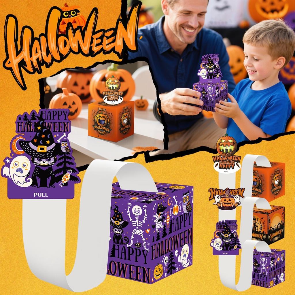 Halloween Money Pull Box For Cash Gifts DIY Happy Halloween Surprise Gift Boxes For Kids Adults Helloween