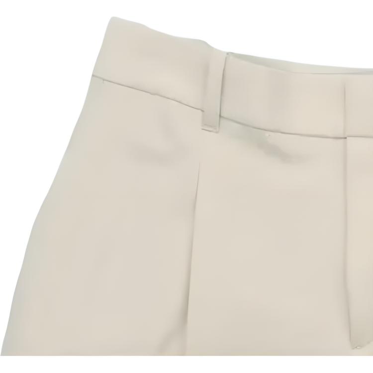 Uniqlo Solid Color Airy Pleated Straight Leg Suit Pants Women Pants Beige 469310-31