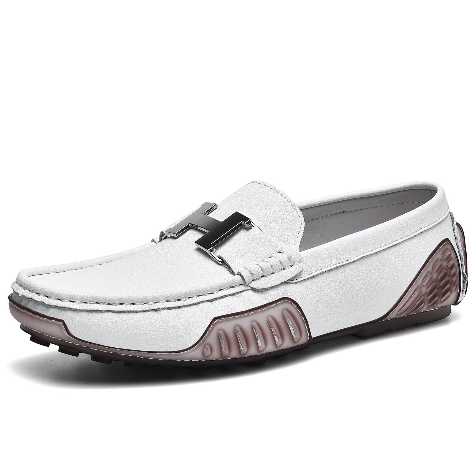 

2025 прямая трансляция популярные кожаные туфли Doudou весна и лето дышащие повседневные кожаные туфли британские туфли на одной педали больших размеров мужские туфли 38