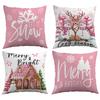 Christmas Snowman Polyester Cushion Cover For Living Room Decor