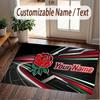 Custom Rug England Rugby Pattern Print Name Text Soft Non‑Slip Floor Carpet for Home Indoor Decoration
