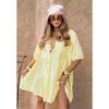 New Women's Loose Solid Color Vacation Casual Button Artistic Style Cardigan Fashion Dress