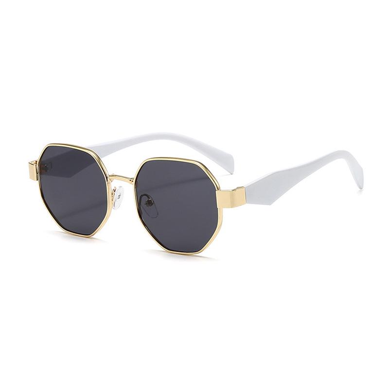 European & American Fashion Polygonal Metal Sunglasses - Trendy, Thick Frame, Versatile Sunshade
