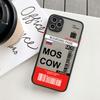 INS Fashion Design New York Seoul Tokyo Boarding Pass Ticket Phone Case for Iphone XS X XR 13 12 11 14 15 Pro Max 7 8 Plus Cover