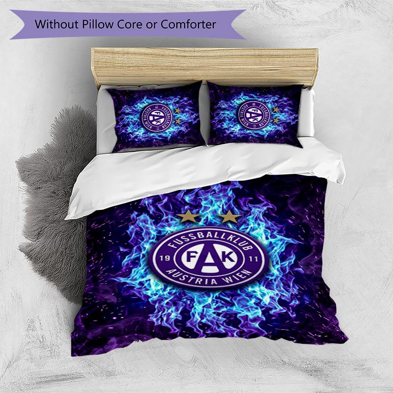 Austria Wien FC Printed 3PCS Bedding Set Breathable Duvet Cover with Pillowcases Decorative Bed Linen for Bedroom Home