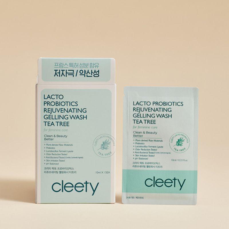 cleety [Travel] Lacto Probiotics Rejuvenating Gelling Wash Tea Tree Feminine Cleanser 1 Sheet x 15