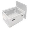 Clear Storage Box Foldable Stackable 3 Sides Opening Transparent Organizer Bin with Wheels for Books Clothes M (55L)