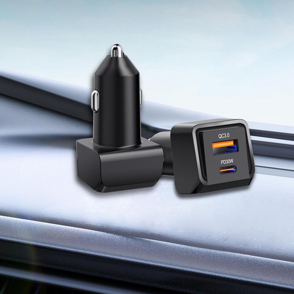 Phone Charger For Car 2-Port USB C Adapter For Phone Tablet Charging Adapter For Travel Automotive Truck RV SUV Van Sedan