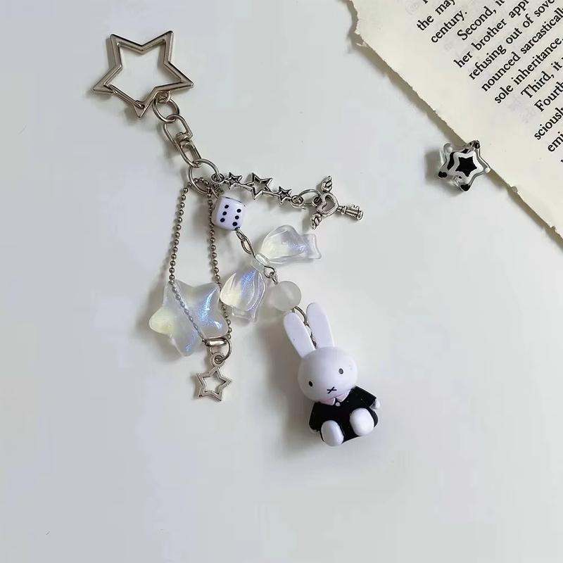 Kawaii Miffy Mobile Phone Chain KeyChain Cartoon Cute Backpack Pendant Ornaments Toy Gift