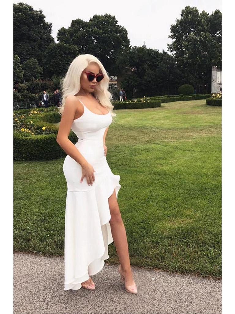 Summer Sexy Ruffle Irregular Backless Women's Suspender Dress