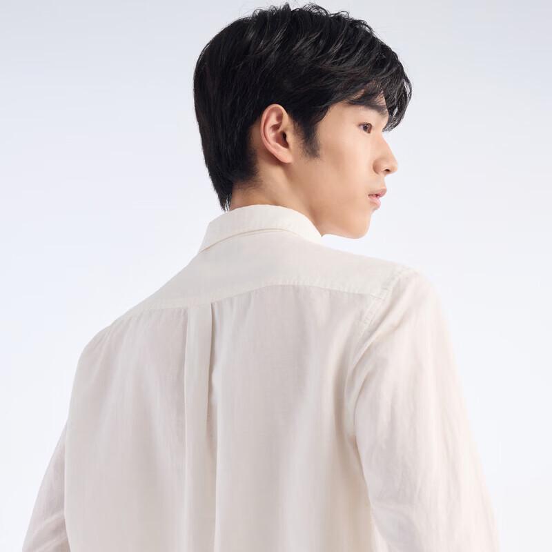 JOEONE Men's Linen Blend Long-Sleeve Shirt