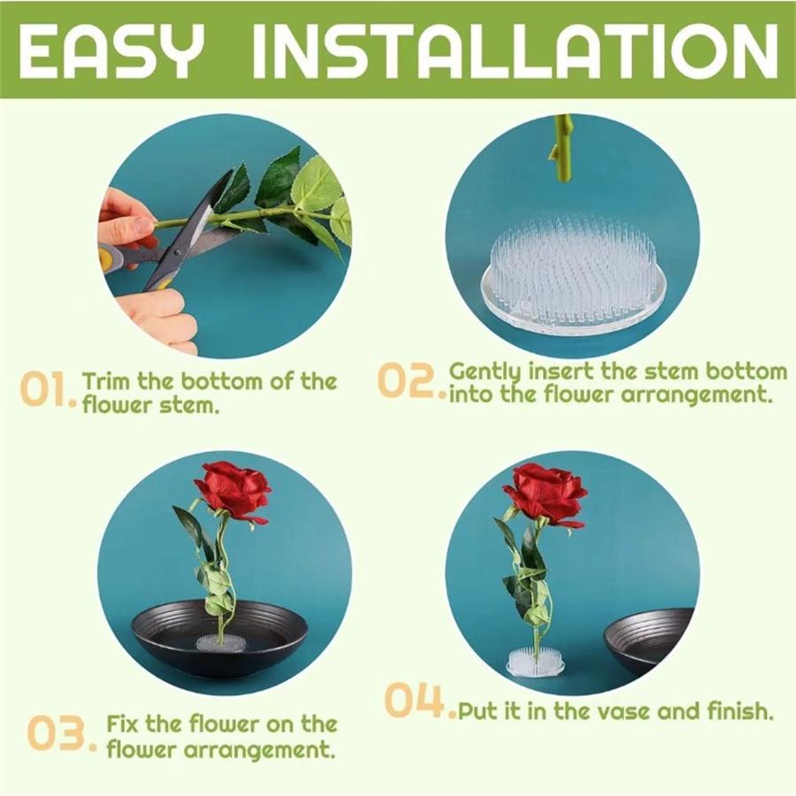 1 Jianshan Flower Arrangement Device, Suction Cup Buckle Flower Arrangement Flower Arrangement Base, Round Flower Arrangement Fixing Tool for Pla
