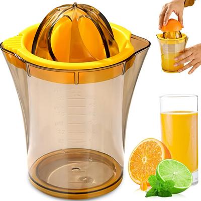 Ruční plastový odšťavňovač 600 ml s odměrkou na ovoce, pomeranče a citrony (Bez BPA, bez FDA)