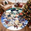 Genshin Impact Pattern Round Rug, Indoor/Outdoor Mat, for Picnic, Gameroom, Bedroom, Office, Living Room, Home Decor Carpet, Birthday Gift