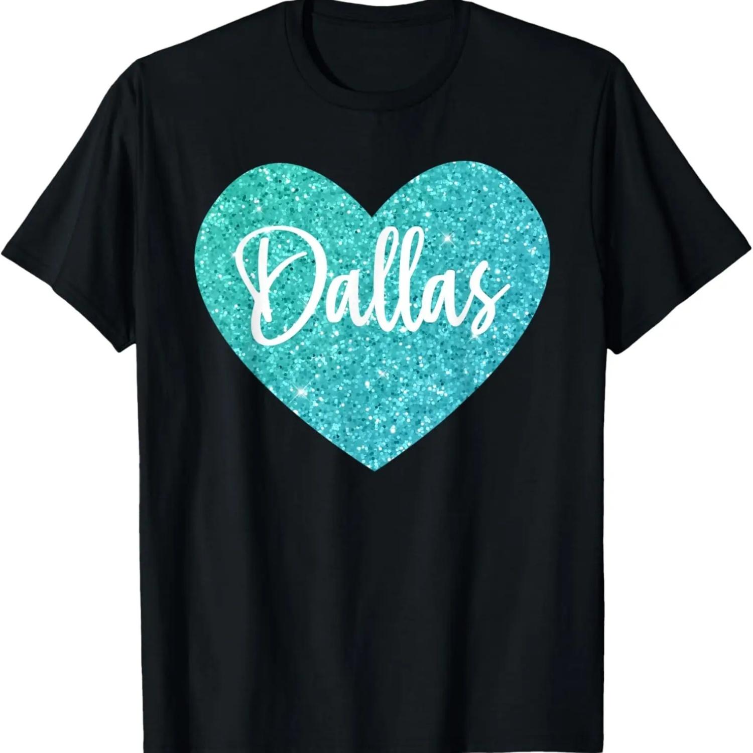 I Love Dallas Texas Heart T-Shirt S чёрный