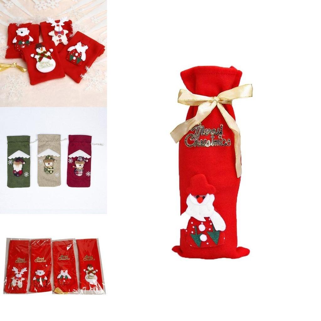 Vibrant Christmas Santa Wine Bottle Bag Cover For A Joyful Holiday Celebration