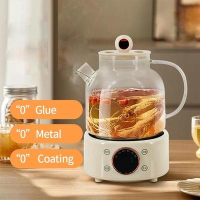 1.2L Large Capacity Household Small Multifunctional Flower Teapot All-Glass Wellness Pot Constant Temperature Health Kettle