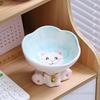 Ceramic Cute Flowers Cats and Dogs Bowls, High-Foot Protection, Cervical Spine, Food Basin, Drinking Cat Bowl, Pet Products, 1Pc