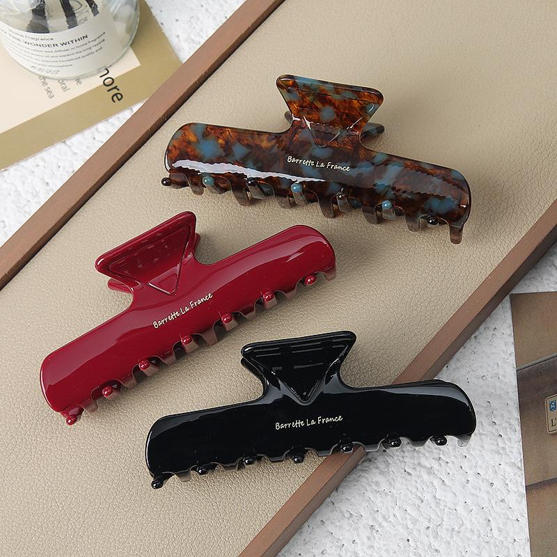 10cm Große Acetat-Haarklammer Vintage Geometrische Haarspangen für Damen Starker Halt Haifisch-Klammer Mode Haarschmuck