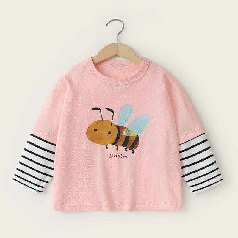 Long-Sleeved T-Shirt, Spring and Autumn Style, 2026 New Model, Children's Clothing, Spring Wear, Color-Blocking Children's Clothing, Base Layer Shirt