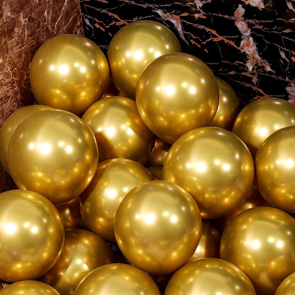 10- 100 pieces metal balloon Gold Silver Chrome Ballon Wedding Decoration white black Macaron Birthday Party Supplies 10 12 inch