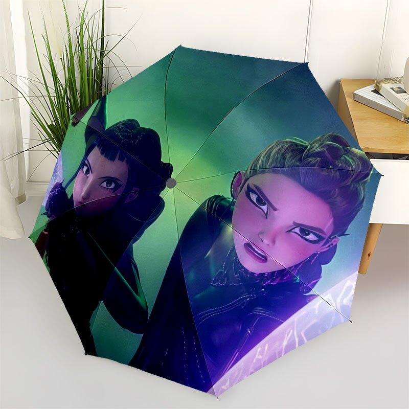 Fantasy Warrior Women s Costume Set: Black Cat&Dragon SlayerUmbrella with Cute Design,Portable 3-Fold Compact Umbrella for Men&Women,Valenti