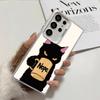 Black Cat Cartoon Cute Shockproof Phone Case for Samsung Galaxy S26 Edge S25 Ultra S24 FE S23 Plus S21 Cover Anti Fall Fundas