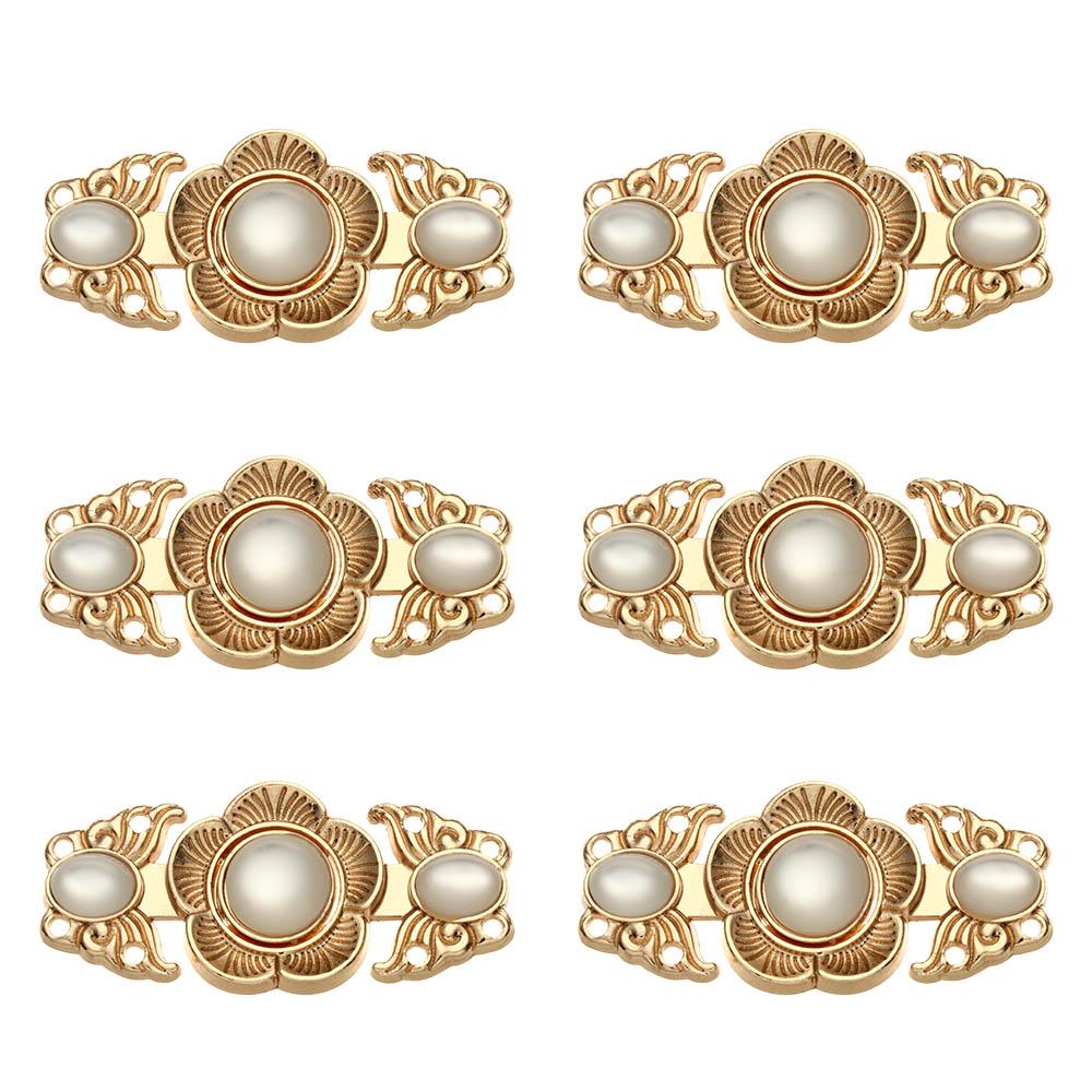 6 Stück Retro Schalspange Pullover Metallknöpfe Verbindungsverschluss Umhang Umhangverschluss Cheongsam Schnalle