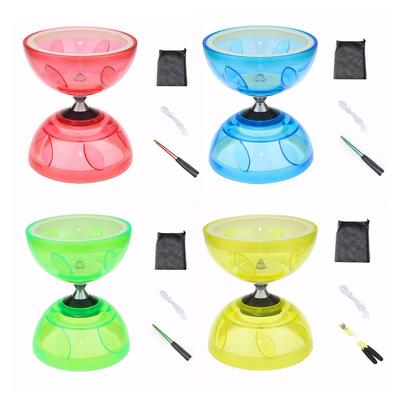 Chinese Yoyo Diabolo Set Professional Triple Bearing Diabolo with 2 Diabolo Sticks String and Net Bag for Childs Adults Elderly