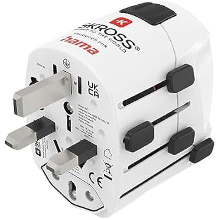 Adaptateur de voyage - hama - world travel pro - 148g - prises internationales - compact
