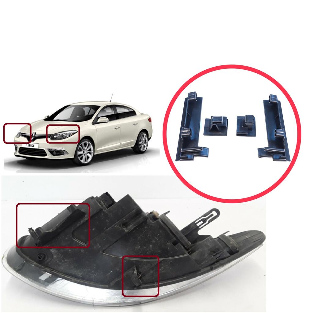BHL552+BHL553 Headlight Holder Mount Repair Bracket Tab Set Left Right Side for Renault Fluence L3 L30 Z.E. 2009-2020 260607771R 260101331R
