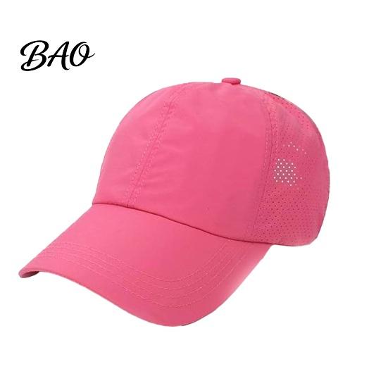 Adjustable Baseball Cap Women Cap, Elastic Straps Quick-Drying Sun Hat, Breathable Workout Hat Criss-Cross Ponytail Design for Running Yoga