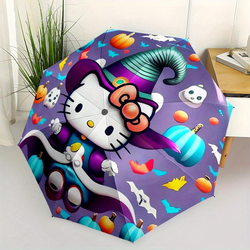 

Halloween,Hello Kitty Automatic Umbrella-Foldable, Durable 8-Bone Design, Compact and Stylish, Great for Camping, Halloween, Christmas, Moth