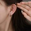 925 Sterling Silver Shiny Crystal Hoop Earrings For Women Fashion Luxury Minimalist Round Earrings Classic Jewelry Party Gifts