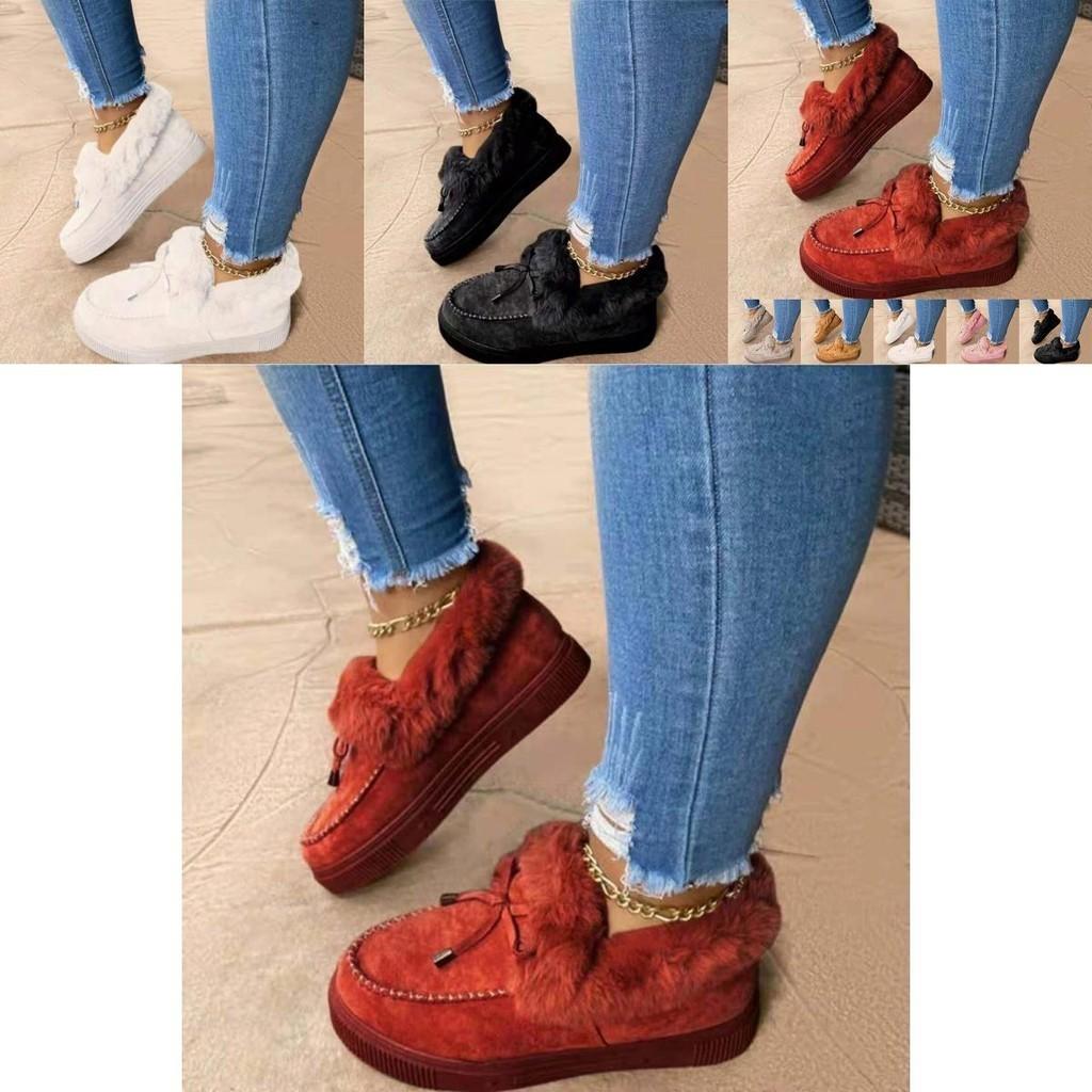 Cozy Plush Snow Shoes Women's Winter Thick Soled Round Head Slippers