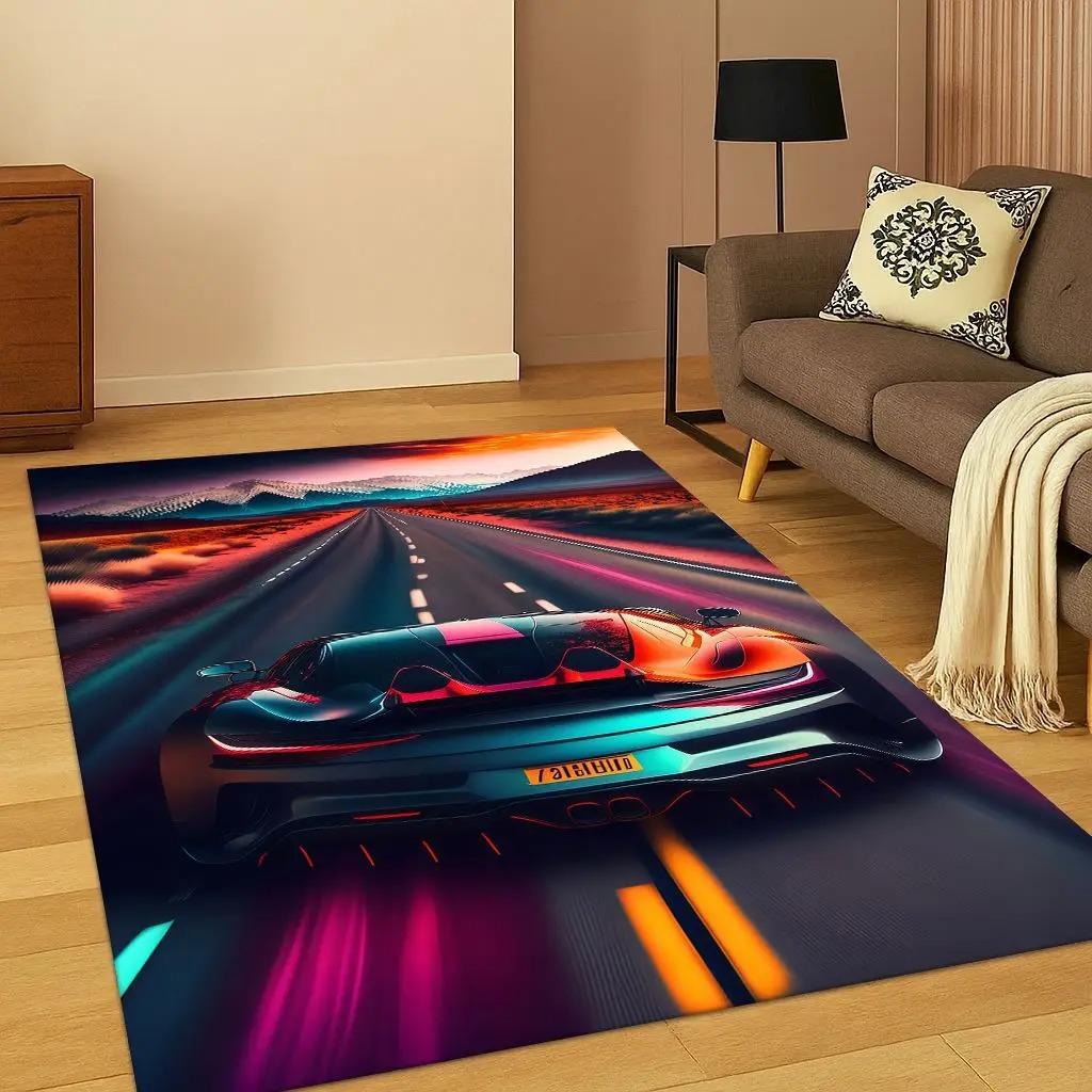Sports Car Racing Car Carpet Rug for Playroom Living Room Bedroom Home  Kitchen Doormat Decor Carpets for Living Room Carpets