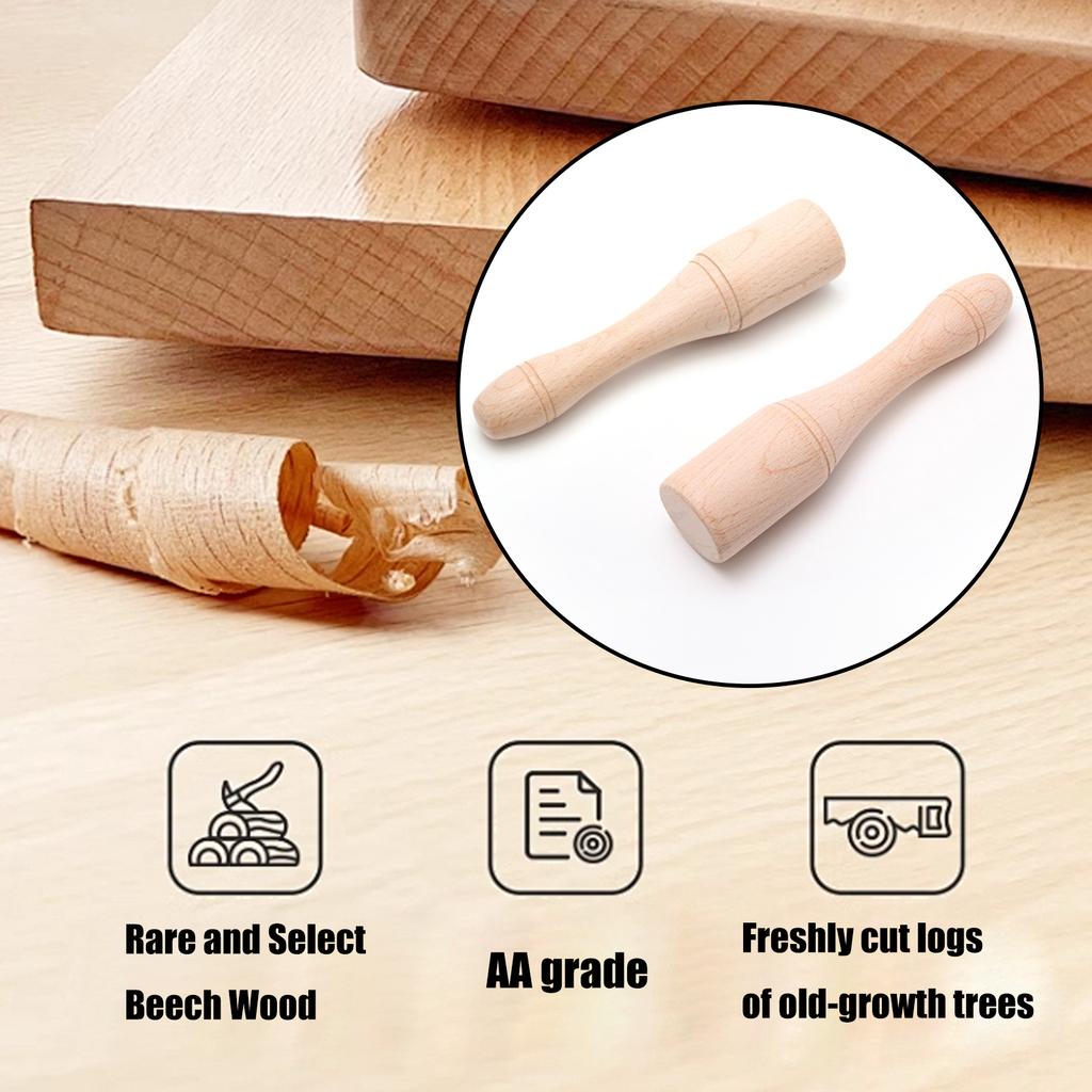 Ergonomic Beechwood Solid Round Hammer With Natural Finish For Woodworking Kitchen Cooking Carpentry Tasks DIY Projects