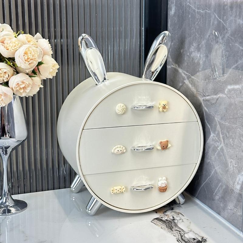Jewelry Stationery Desk Organizer Cosmetics Storage Rack with Pull Out Drawers Multiurpose Makeup Tool Holder Shelf