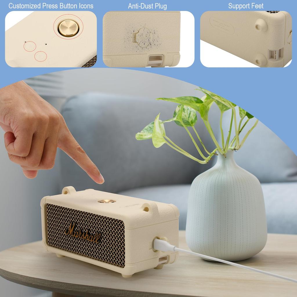 Speaker Protective Cover Anti-Fall Soft Silicone Case Anti-Scratch Shockproof Speaker Cover for Marshall Emberton III Speaker