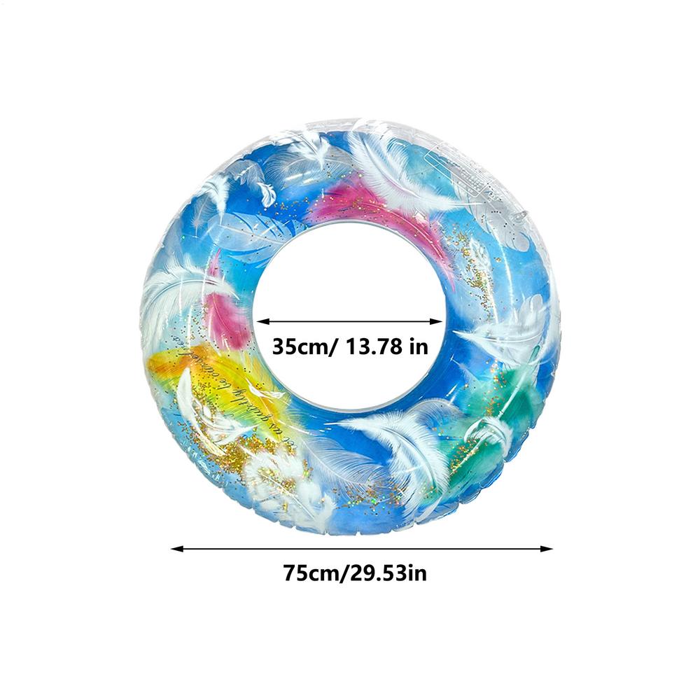 PVC Swimming Ring Summer Adult Swimming Ring Eco-friendly Thickened Glitter Inflatable Float Adults Inflatable Pool Tube