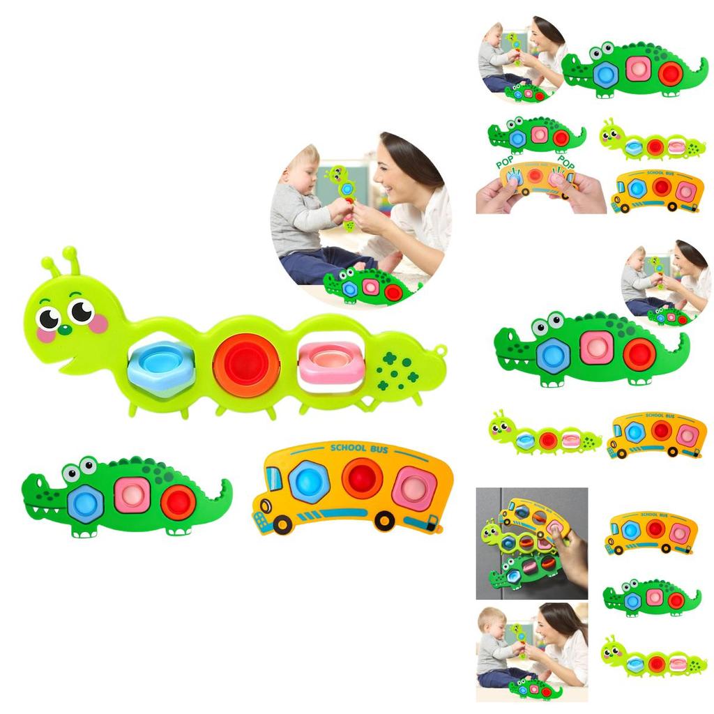 Stress-relieving Bubble Popper Toy Crocodile, Caterpillar, And Bus
