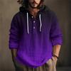 Camicia da Uomo Stampata in Cotone e Lino con Cappuccio a Maniche Lunghe con Cappuccio Primavera ed Estate Casual da Indossare Tutti i Giorni