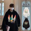Unisex Printed Velvet Hoodie - Korean Casual Winter Essential