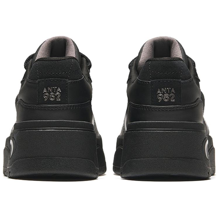 Anta 982Evo Korean Style Versatile Thick Sole Comfortable Trendy Lightweight Low Top Skate Shoes Women Sneakers Black 122438091-3