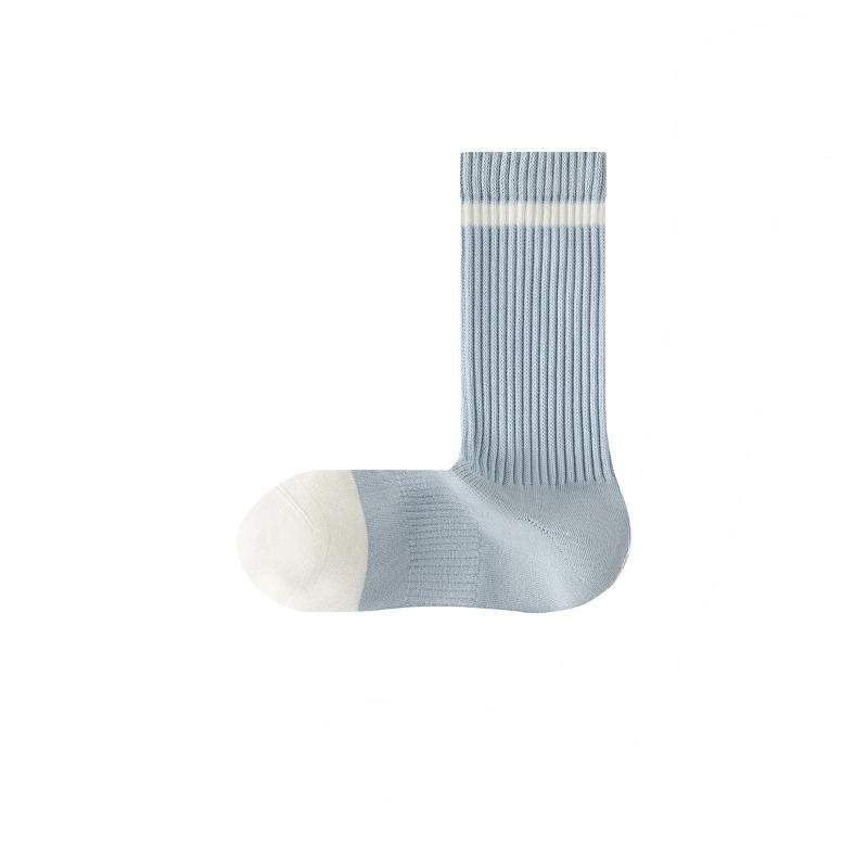 Ladies Spring and Autumn Sports Stripes Pure Cotton Aloe Essential Oil Antibacterial Sweat Absorption Deodorizing Foot Socks