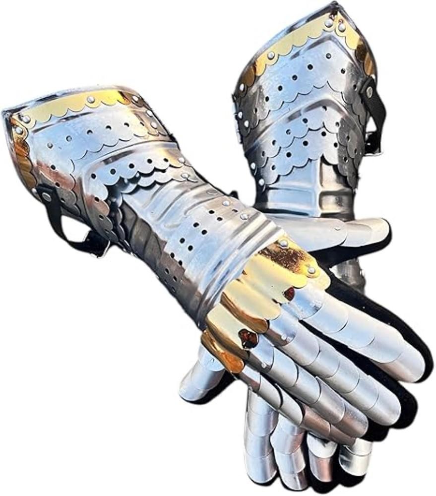 

Средневековые рыцарские перчатки-краги пара латунные акценты доспехи крестоносца стальные перчатки M аэро