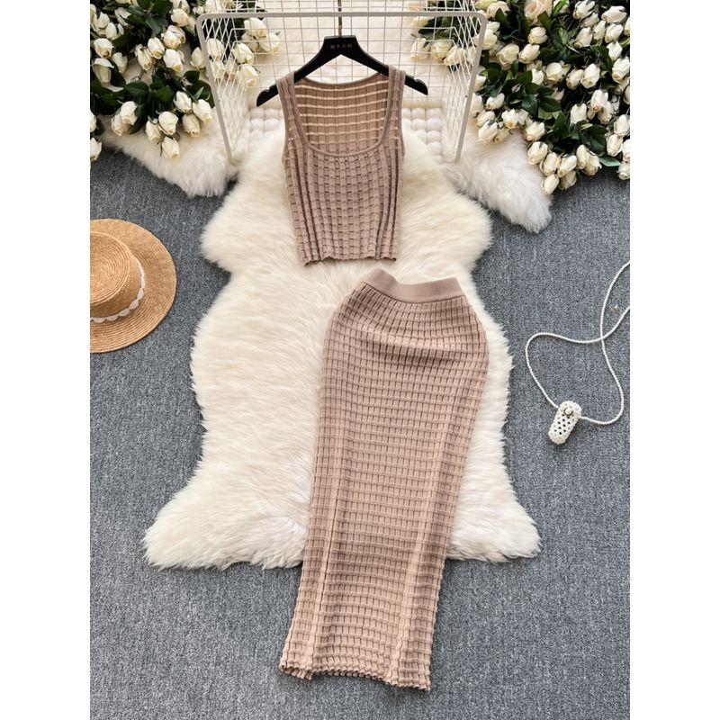Hong Kong Style Retro Short All-Match High Waist Knit Vest