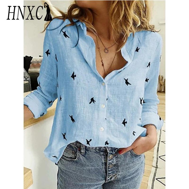 

HNXC Женские модные повседневные блузки и рубашки с длинным рукавом и воротником ПОЛО XXXXXL